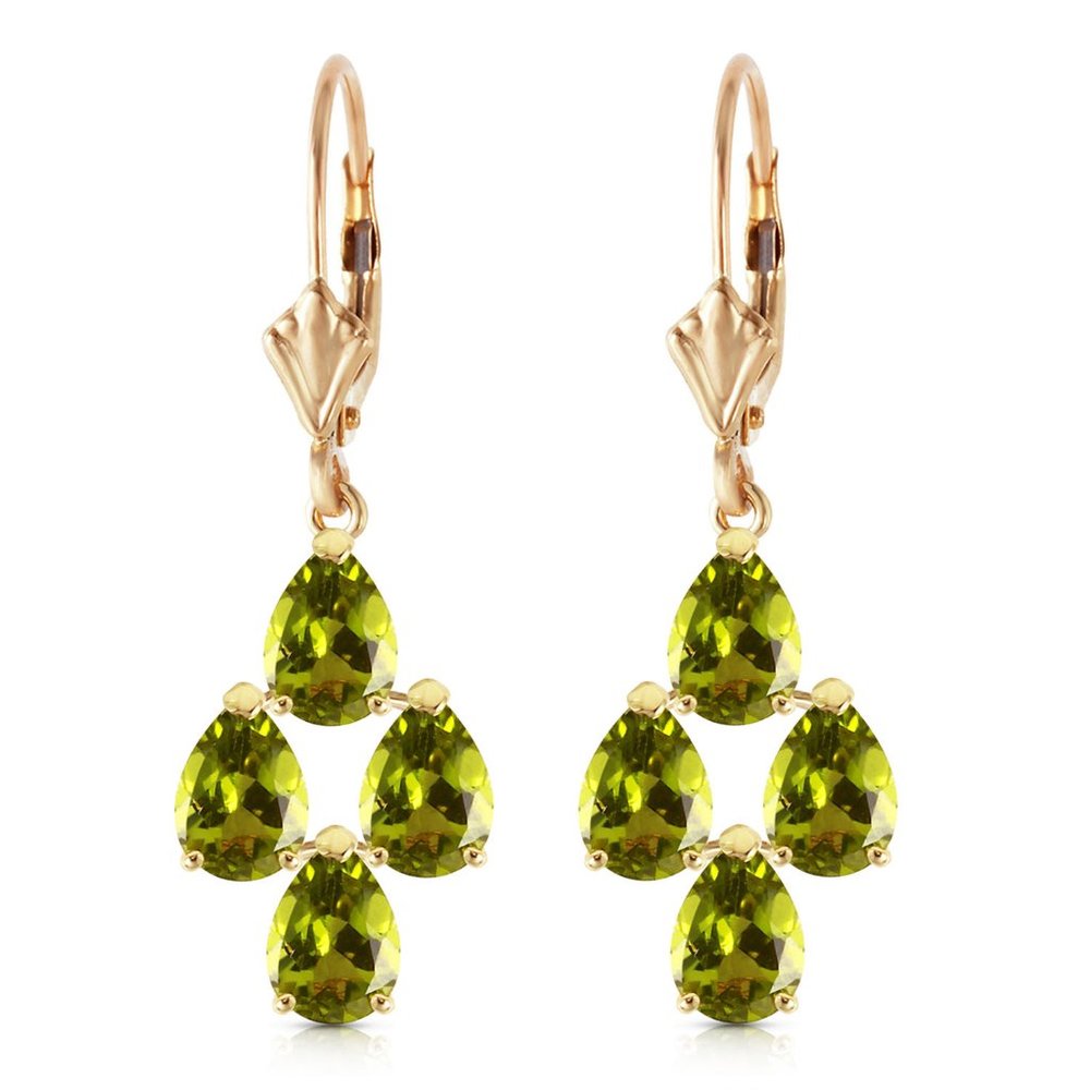 14K. SOLID GOLD LEVERBACK EARRING WITH PERIDOTS